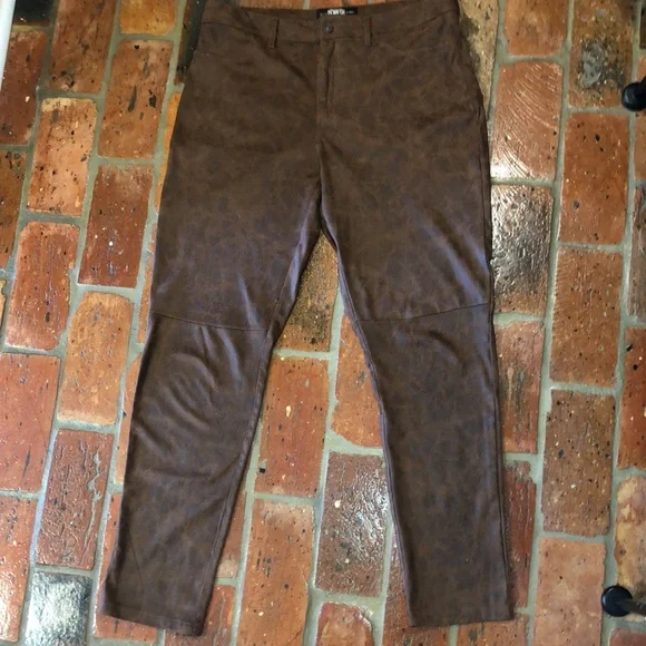 Rewash faux worn leather high rise pants sz11 - Picture 3 of 10